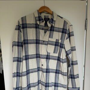 A.P.C. Rue Madame Paris Purple & Grey Plaid Flannel Shirt - Size M